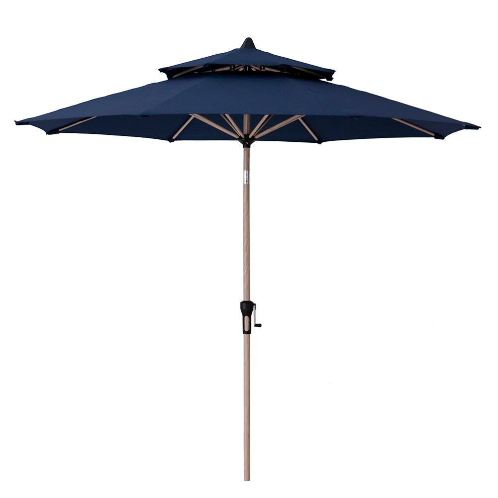 5-Year Color Fastness Sunbrella Canopy Canvas BLUU 9 FT Sunbrella Umbrella Patio Market Umbrella Outdoor Table Shade Umbrella with Aluminum Frame Push Button Tilt Spectrum Indigo