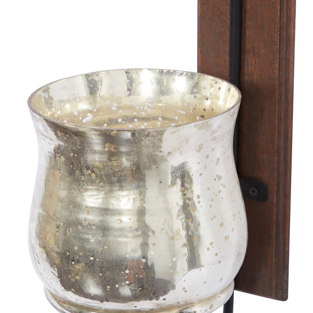 Ashland Lantern Candle Holder 16" Tall One Wick Wood Base Metal Top 