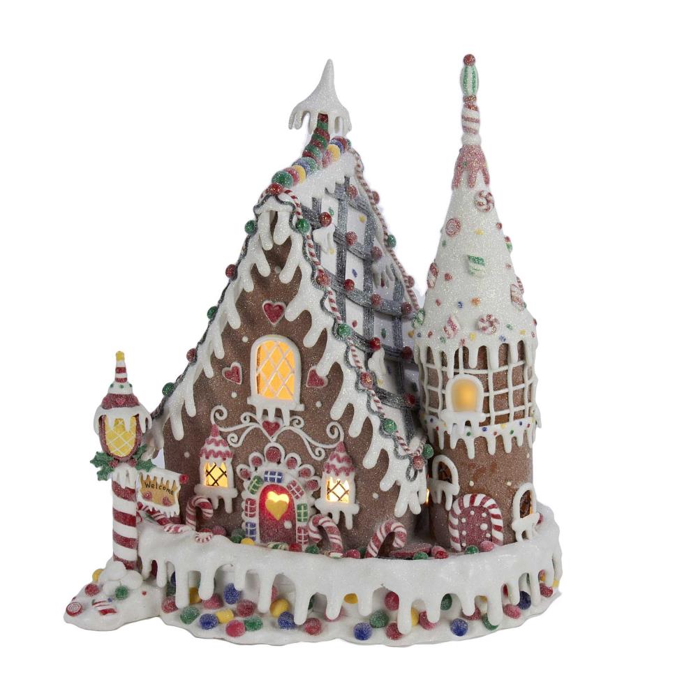 Claydough Gingerbread Inn Lighted Christmas Building Figurine D2414 13 Inch for sale online 