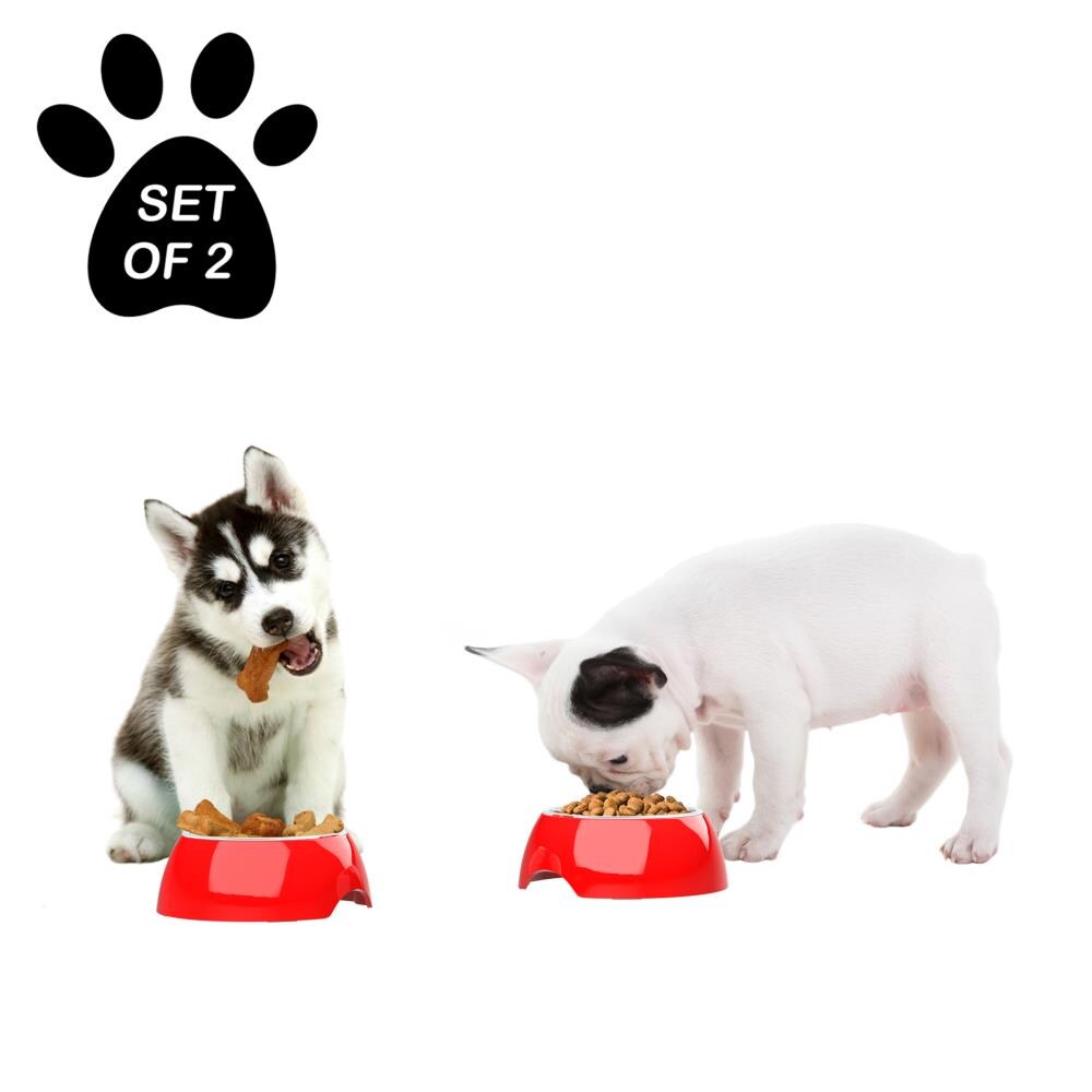 Iconic Pet 2 Pack Slow Feed Stainless Steel Pet Bowl for Dog or Cat-Small-12 Oz 