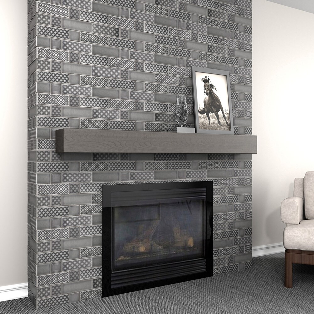 Boutique Ceramic Boutique Gray 9-in X 15-in Glazed Ceramic Brick Subway ...