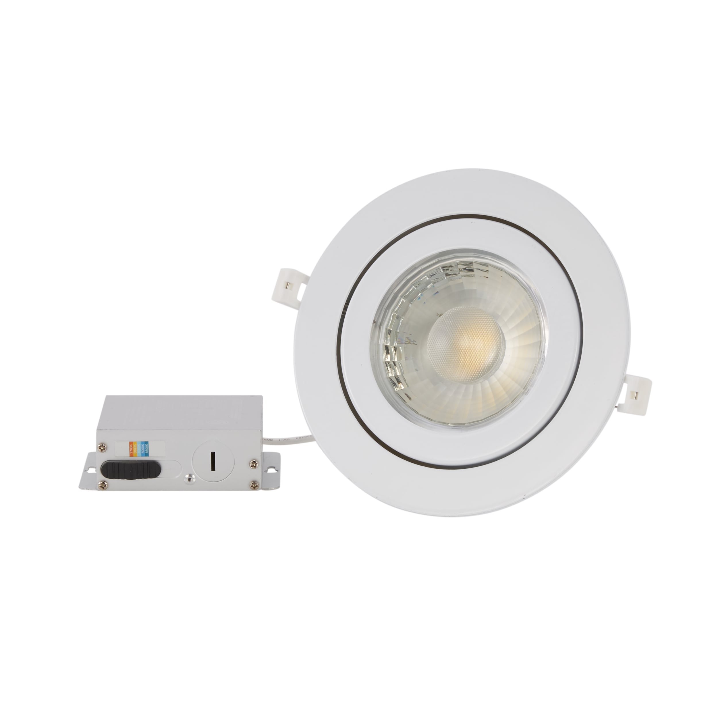 Utilitech Gimbal Color Choice White 3-in 500-Lumen Switchable White Round Dimmable  LED Canless Recessed Downlight In The Recessed Downlights Department At 