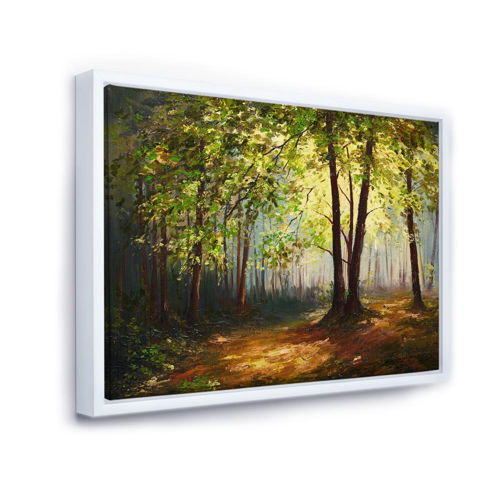 Woodland River Stream Forest Landscapes SINGLE CANVAS WALL ART Picture Print 
