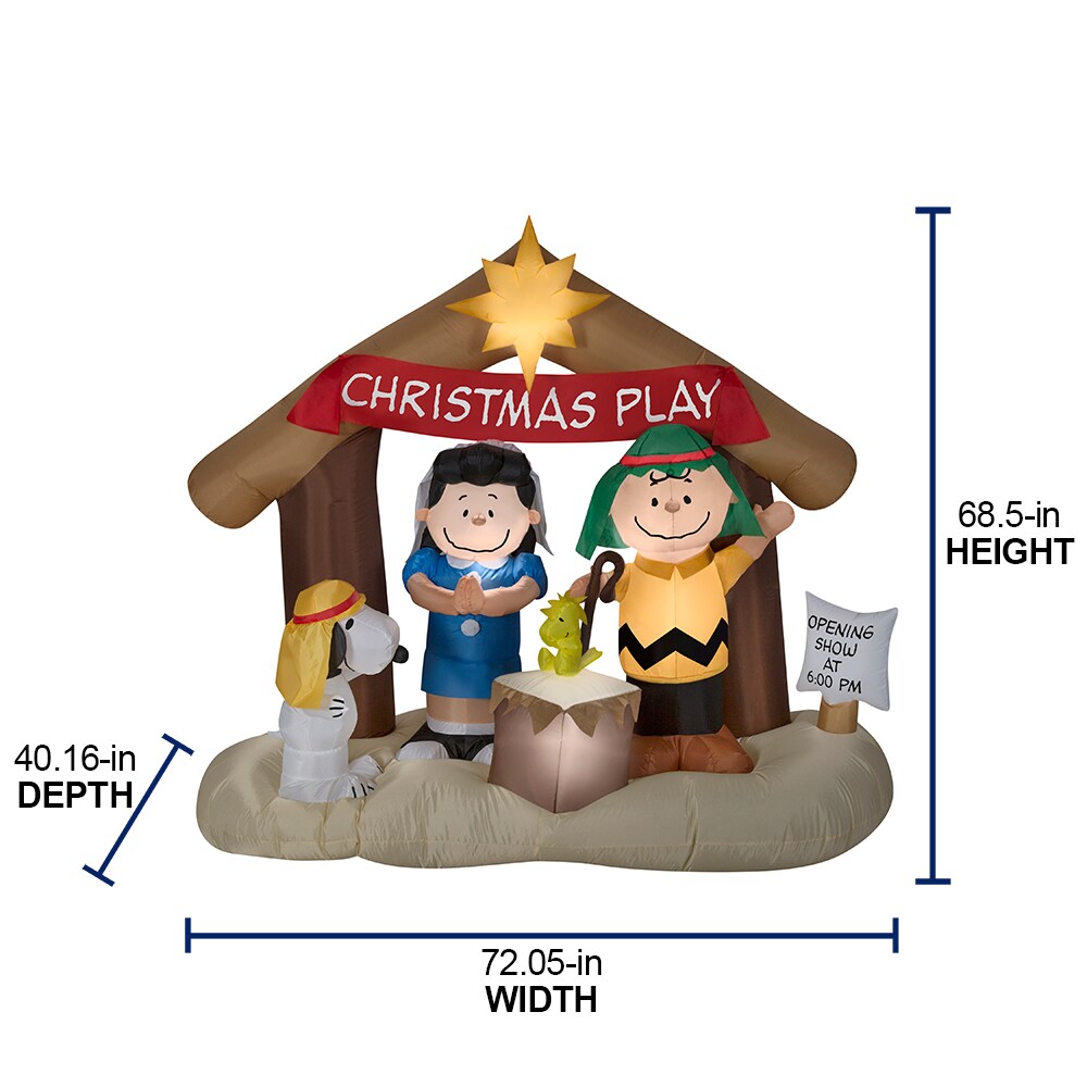 Airblown Peanuts Nativity Scene Charlie Brown Christmas Inflatable 