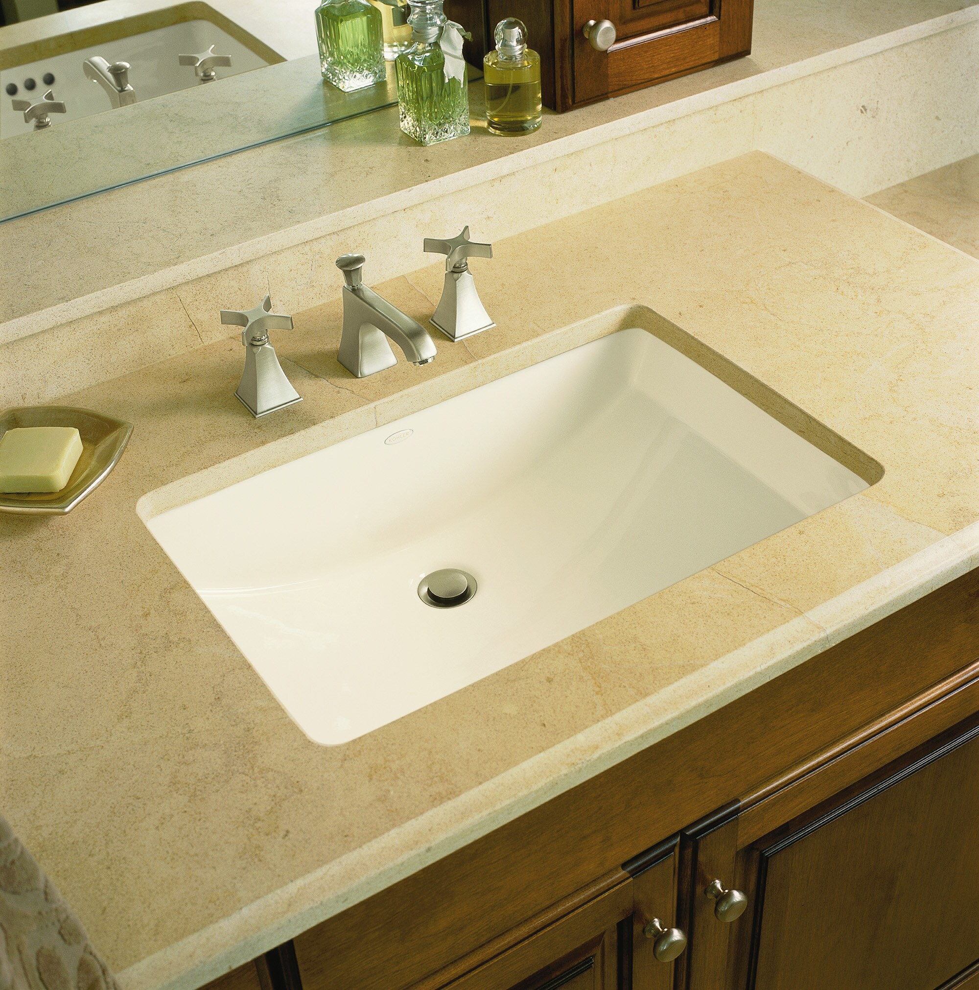 KOHLER Ladena White Undermount Rectangular Bathroom Sink (20.875in x