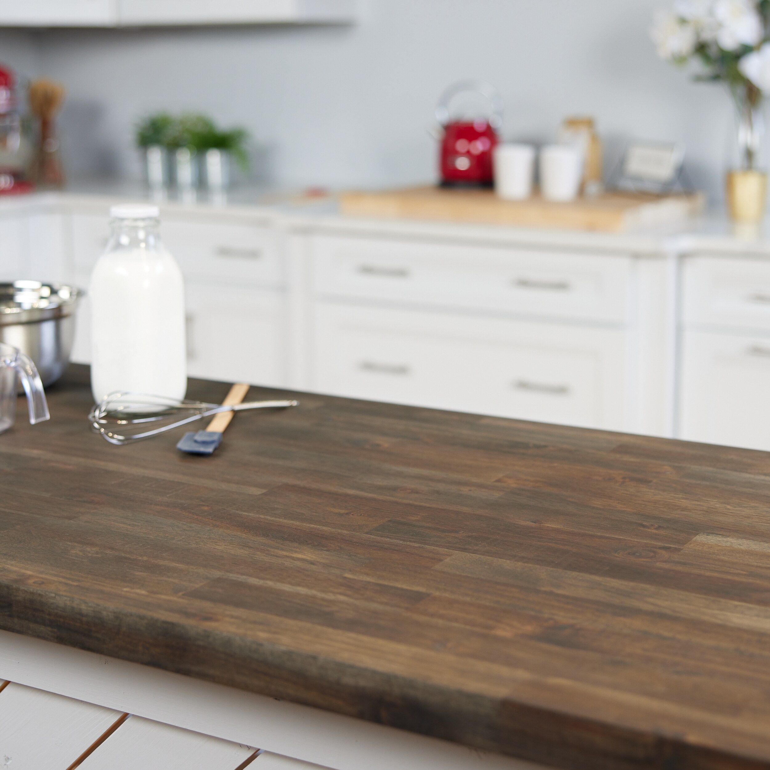 Sparrow Peak Acacia Ebony Stained 96 In X 25 In X 15 In Ebony Stained Straight Butcher Block 