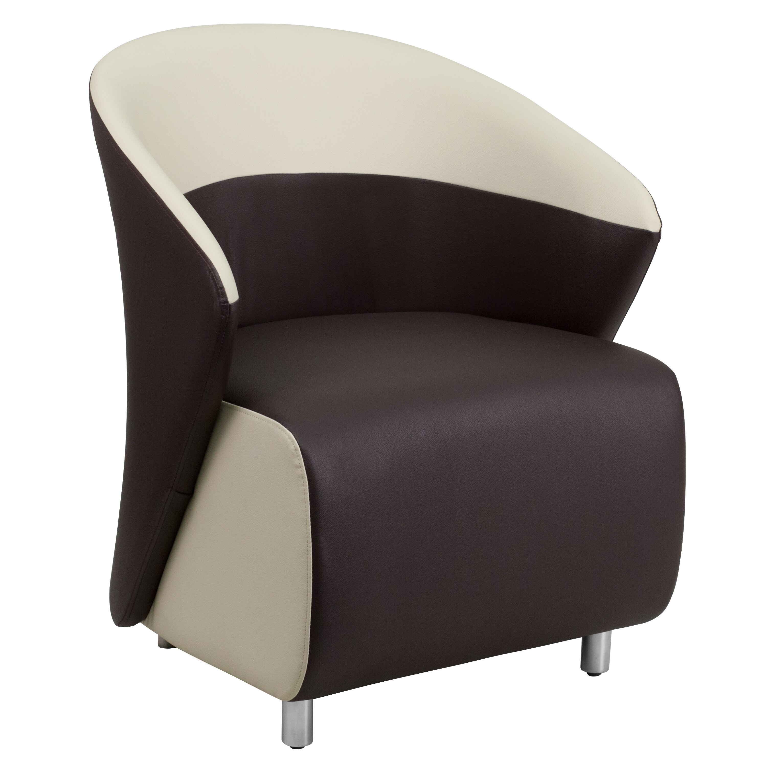 beige leather accent chair