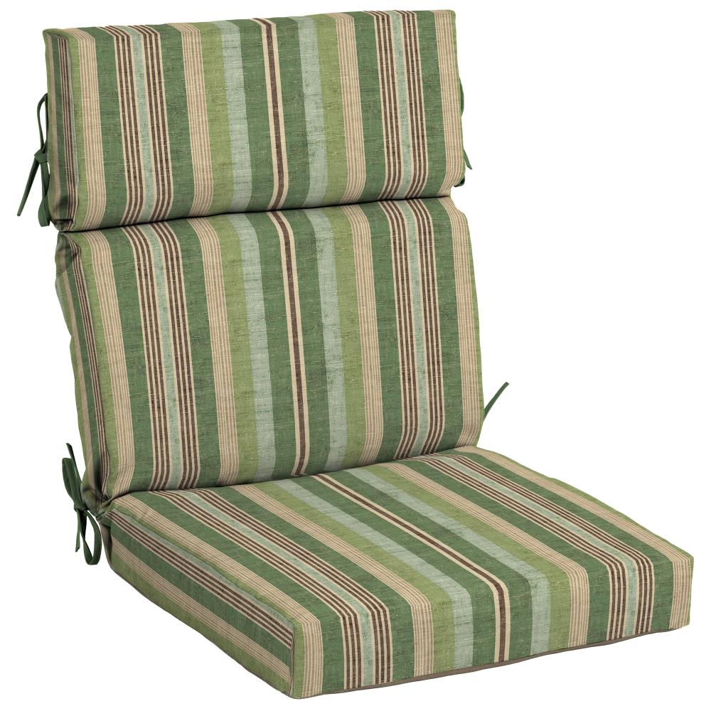 allen + roth Neverwet 1-Piece Stripe Green High Back Patio Chair Cushion in the Patio Furniture 