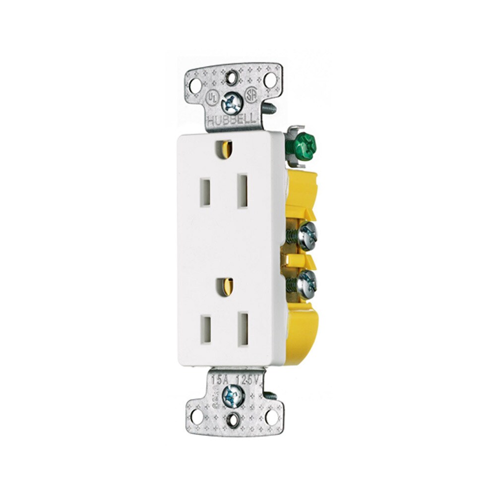 Hubbell 15-Amp White Single Electrical Outlet RR155WZ 240 volt 