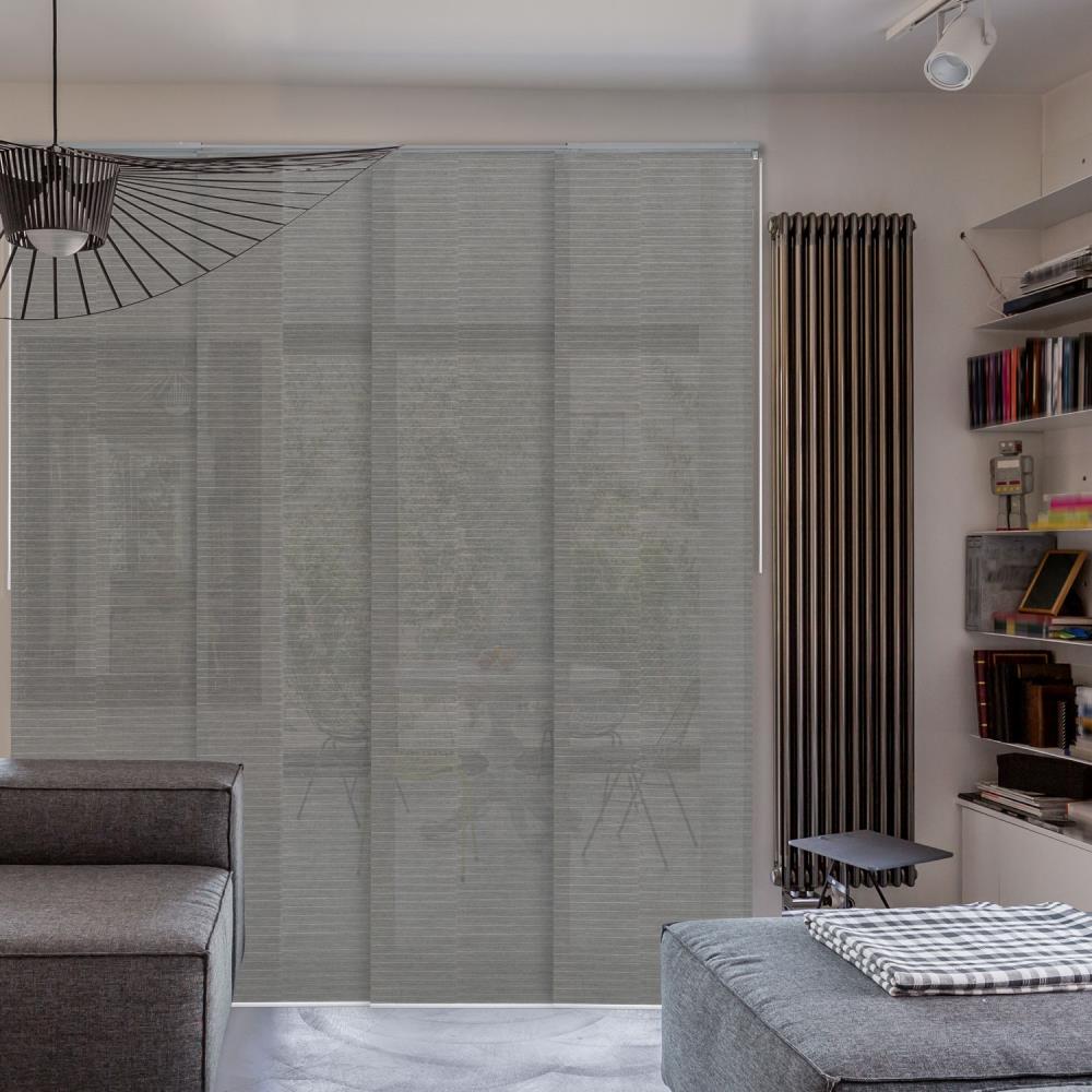 Made To Measure Complete Vertical Blind Boston FR Shadow Grey Blackout PVC 