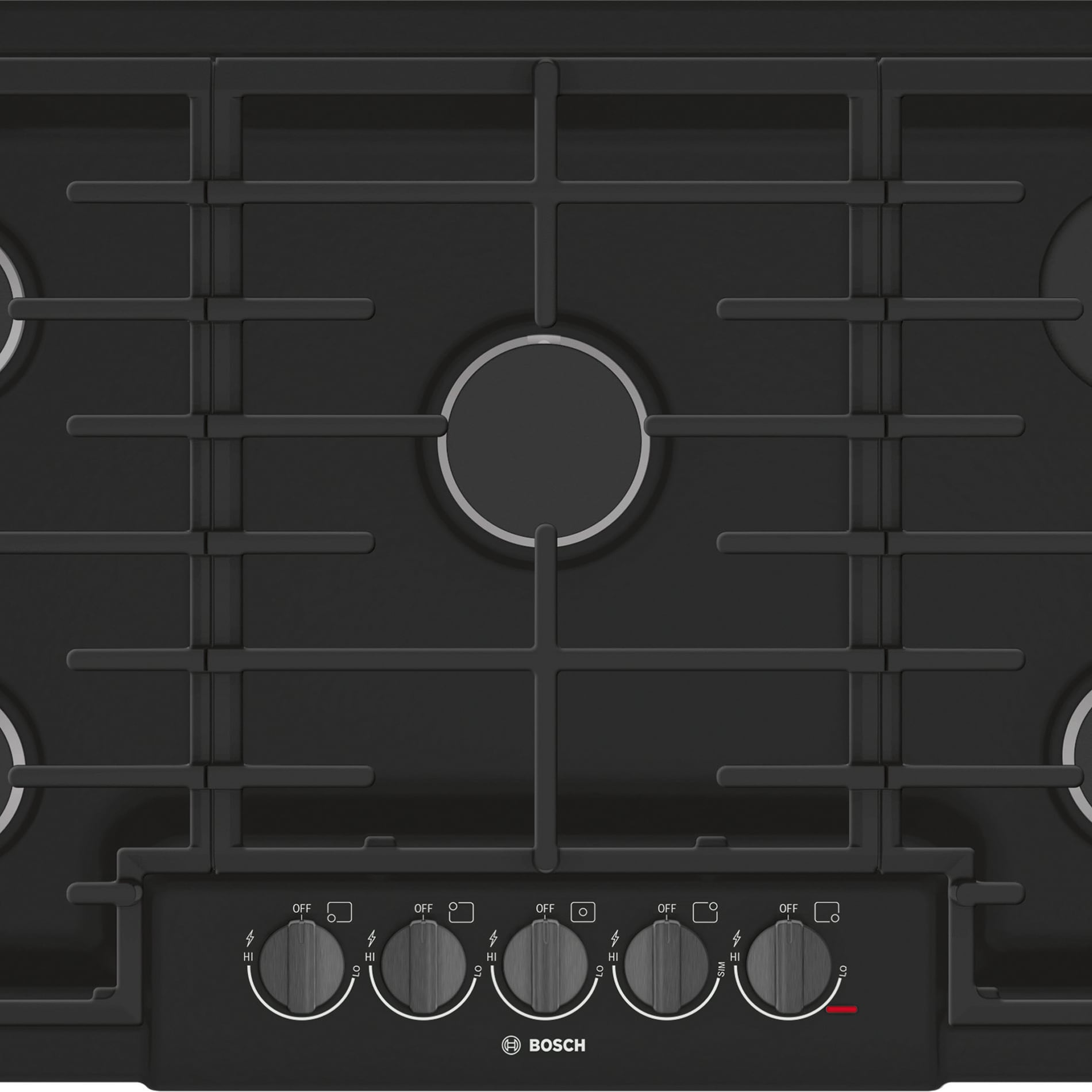 Bosch 800 Series 36 In 5 Burners Black Gas Cooktop In The Gas Cooktops