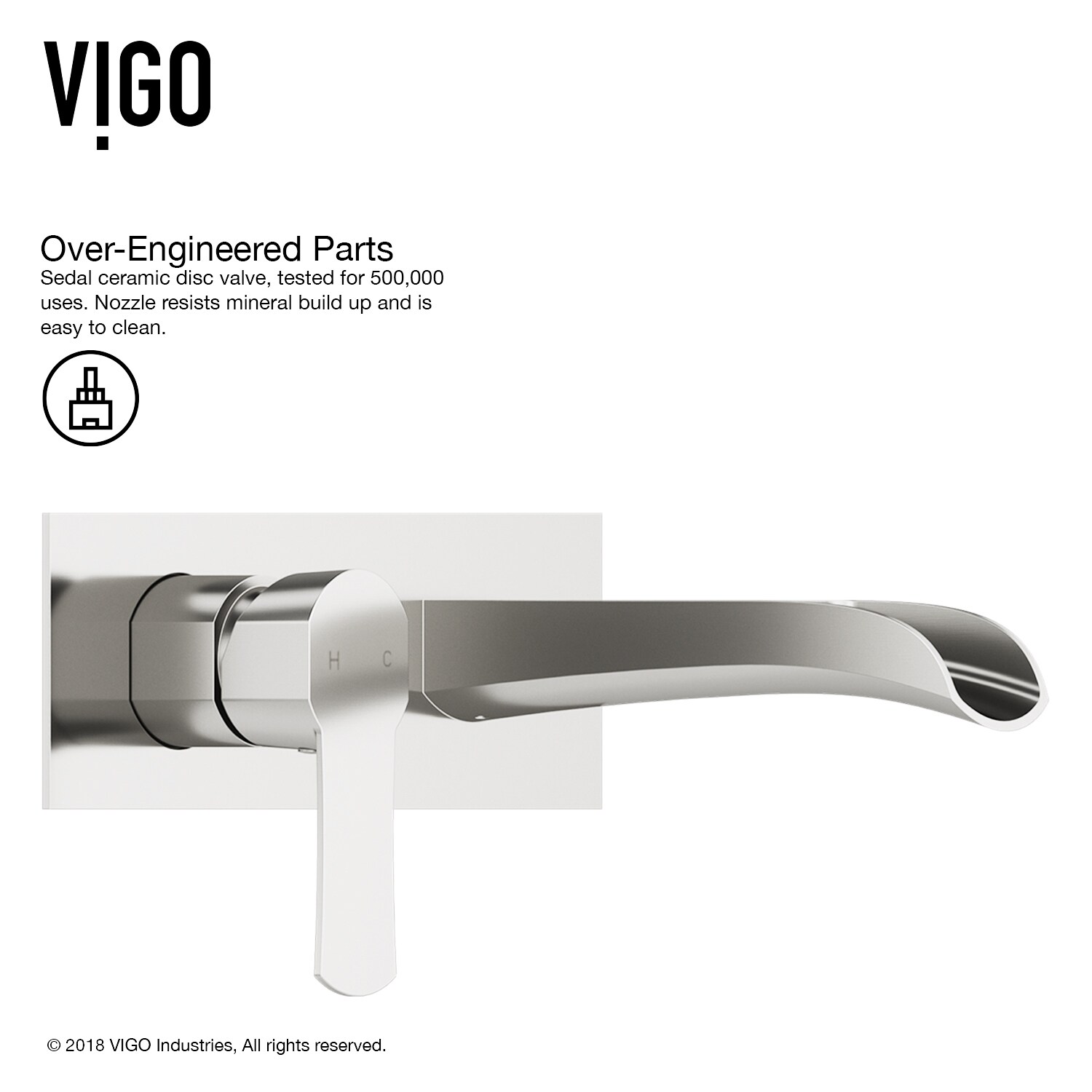 VIGO Cornelius Brushed Nickel 1-handle 4-in centerset WaterSense Waterfall Bathroom Sink Faucet