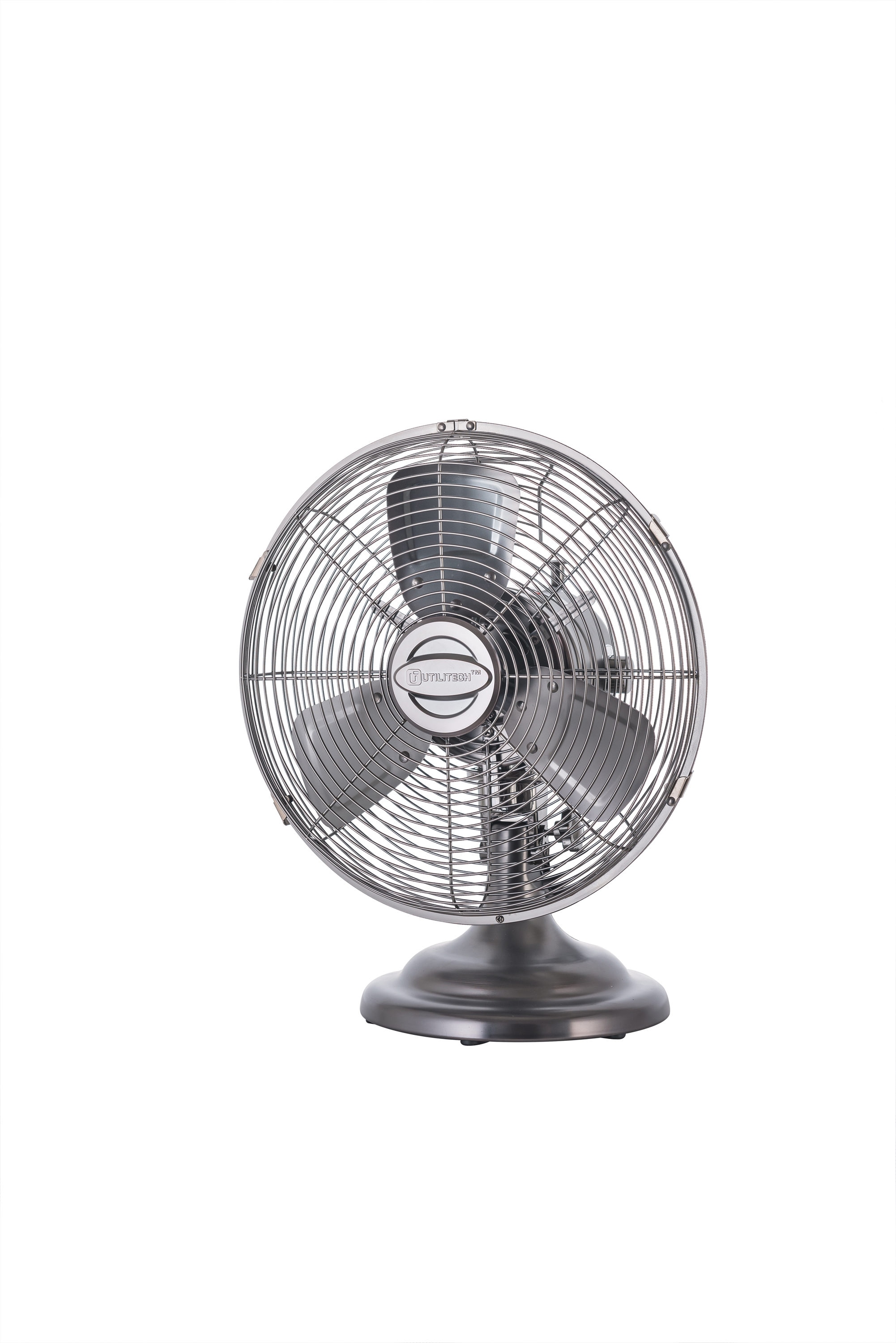 G4RCE 12" CHROME 3 SPEED OSCILLATING FREE-STANDING COOLING DESK TABLE FAN 