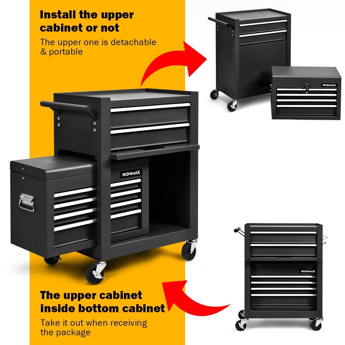 Goplus High Capacity 6-Drawer Rolling Tool Chest Storage Cabinet 