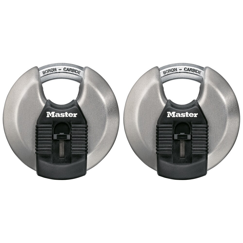 Stainless Steel Discus Lock With 3/8-Inch Shackle For Sheds Keyed Padlock And 