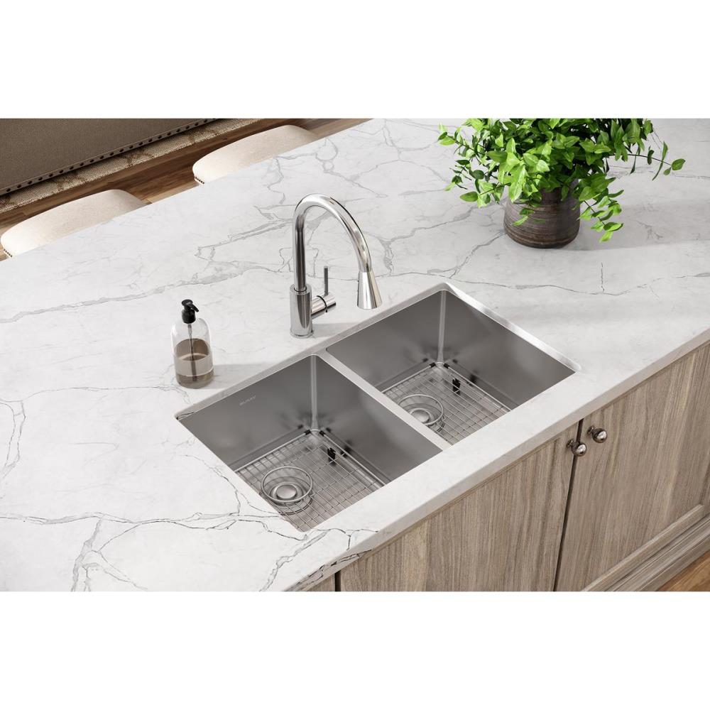 Photo 1 of Elkay Crosstown Undermount 31.5-in x 18.5-in Polished Satin Double Equal Bowl Kitchen Sink