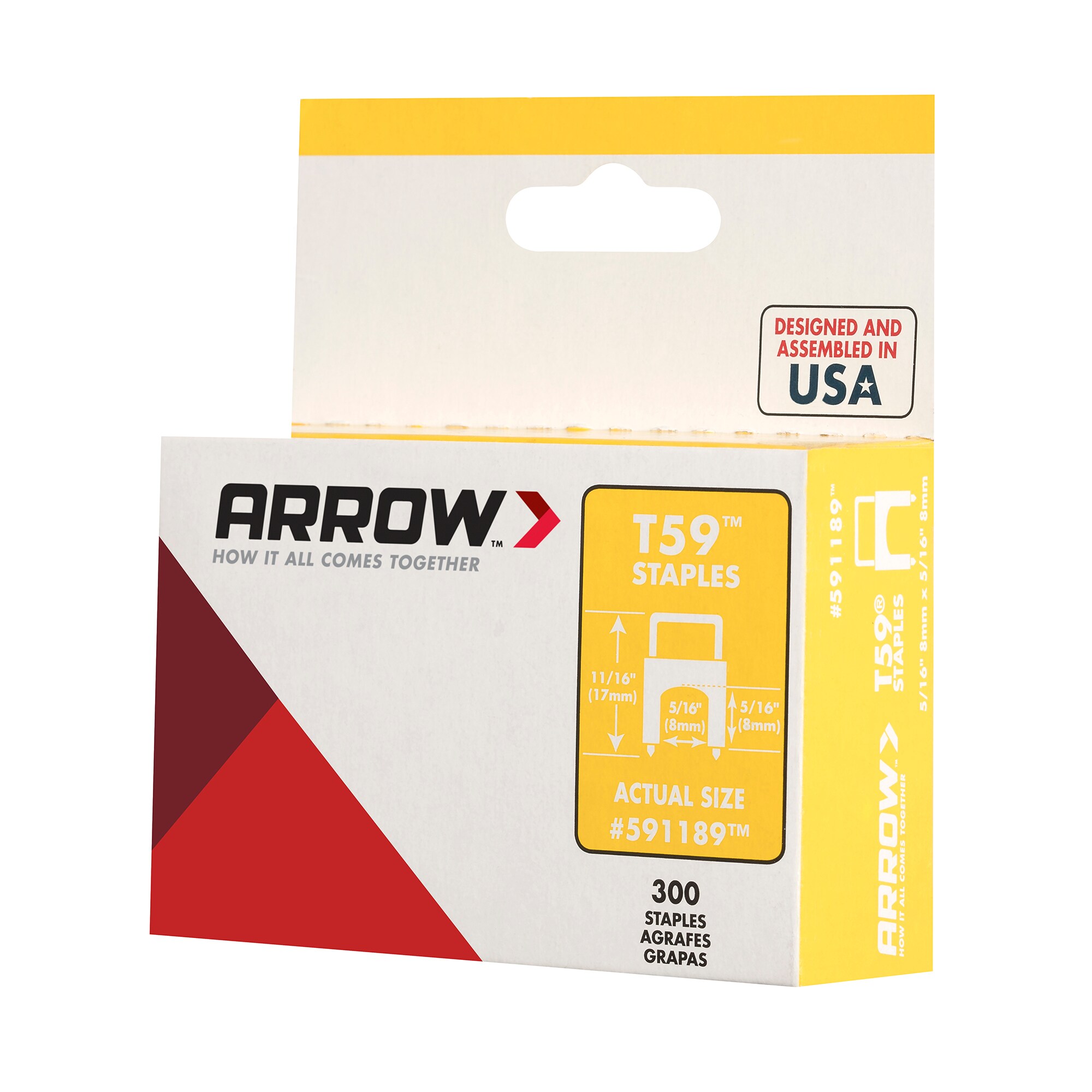 Arrow T59 Black Insulated Staples Size 300 6mm x 8mm Pack 1/4" x 5/16" 