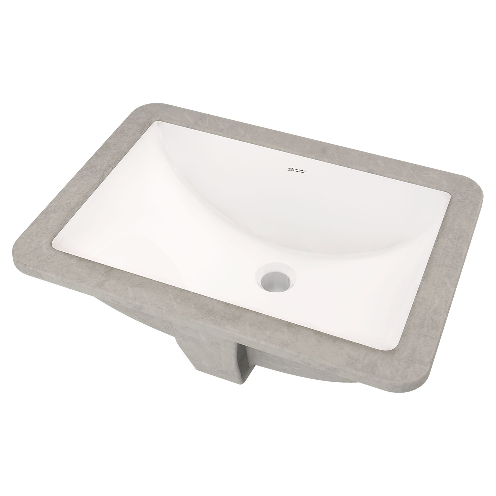 American Standard White Undermount Rectangular Modern Bathroom Sink with  Overflow Drain (13.75-in x 19.75-in)