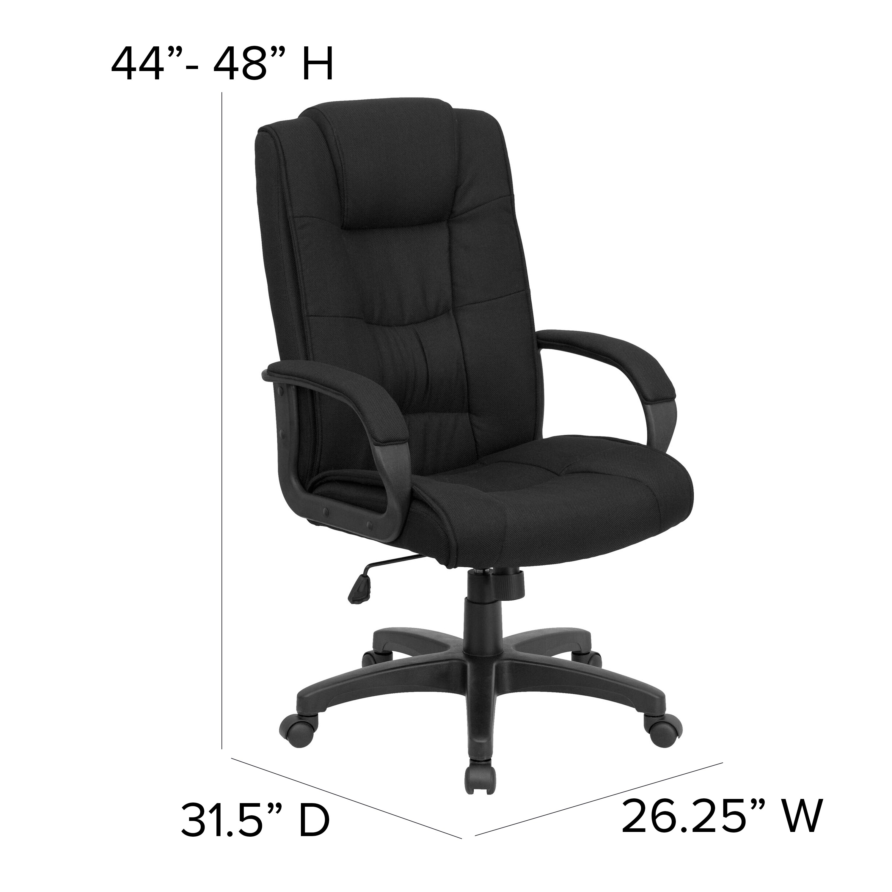 Flash Furniture Black Fabric Contemporary Adjustable Height Swivel 