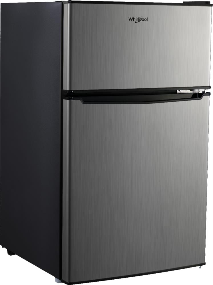 Mini Fridge Refrigerator Freezer Single Door  Stainless Steel Home Dorm Kitchen 