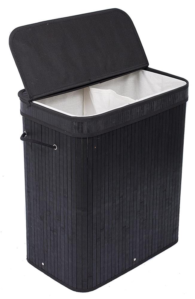 Grey Fabric Laundry Basket Hamper Lid & Handle Ideal for Clothes Storage UK 