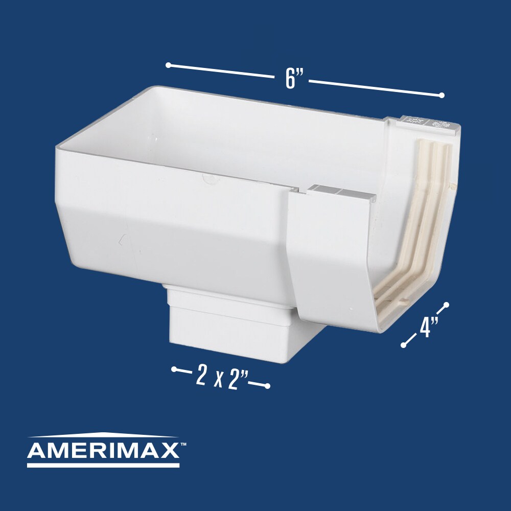 Details about   Amerimax White Gutter End W/outlet 3” X 4” Aluminum **Brand New** 27-080 