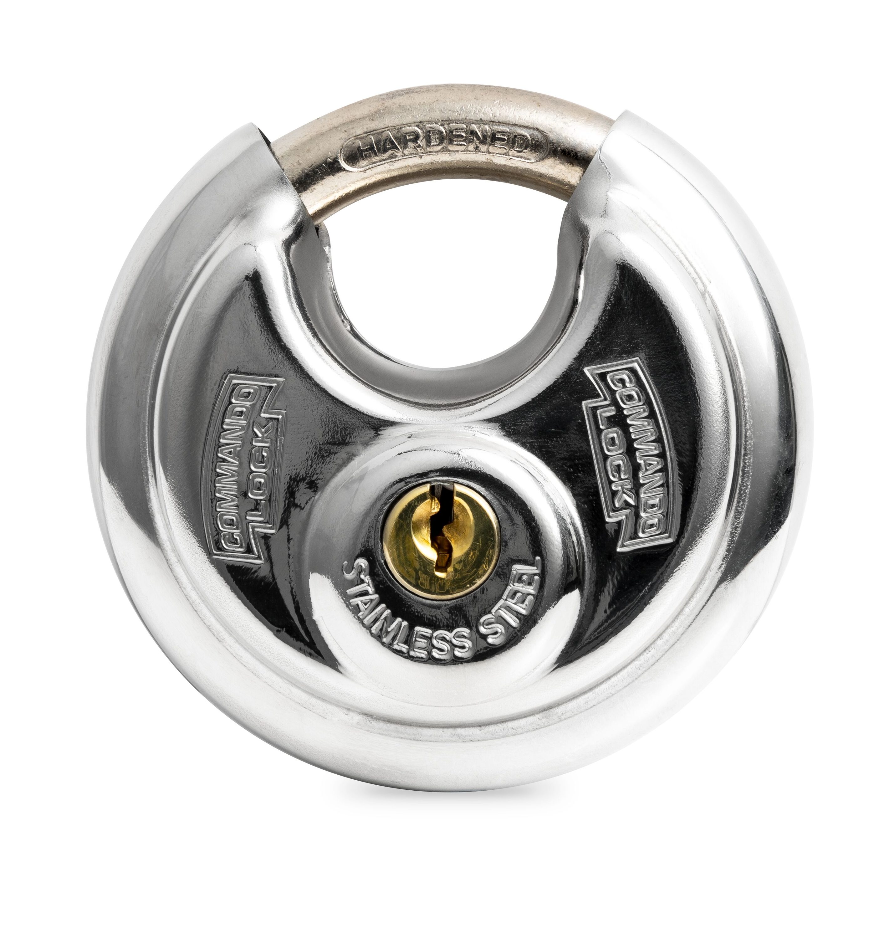 70Mm Round Steel Disc Padlock Door Circular Discus Hardened Shackle Disc Lock 