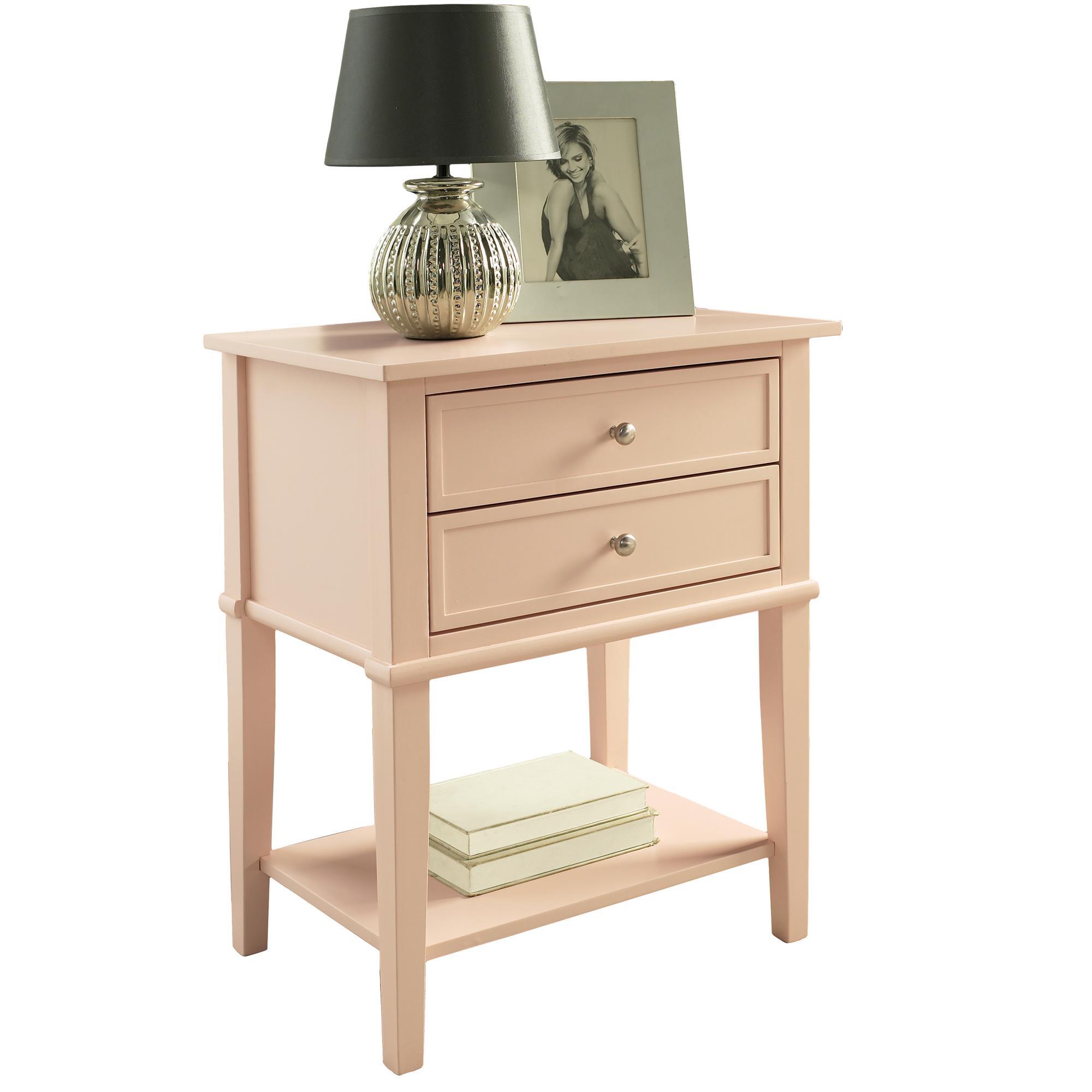 Ameriwood Home Franklin Pink Composite Modern End Table with Storage