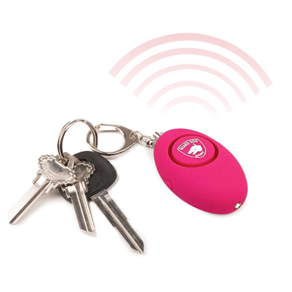Guard Dog Security LED Light Lightweight Pink Keychain with 120dB Siren Alarm 
