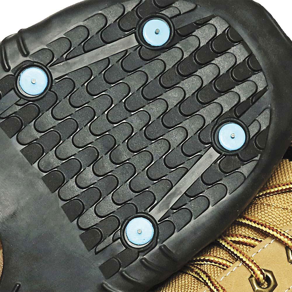Due North All Purpose Industrial Footwear Traction Aid with 8 Ice Diamond  Tungsten Carbide Spikes, -inPulse Grip-in Tread Pattern, Rubber, Black, 