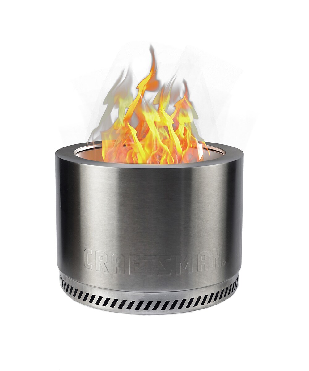 CRAFTSMAN Smokeless 19.5-in W Stainless Steel Wood-Burning Fire Pit in the  Wood-Burning Fire Pits department at Lowes.com