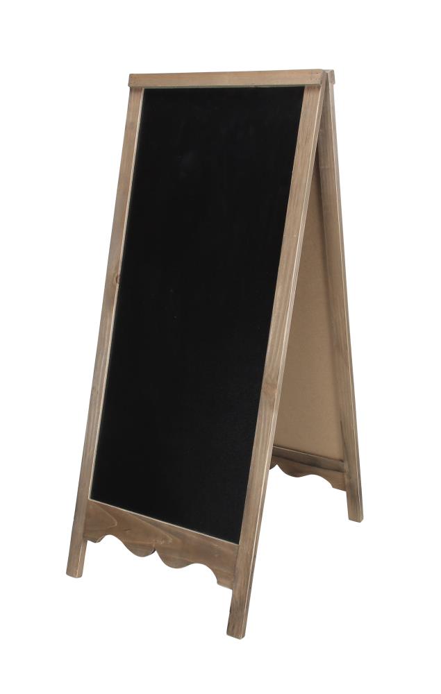 Beige Set of 2 Tabletop Double Sided Chalkboard Display Sign Wooden Base Stand 