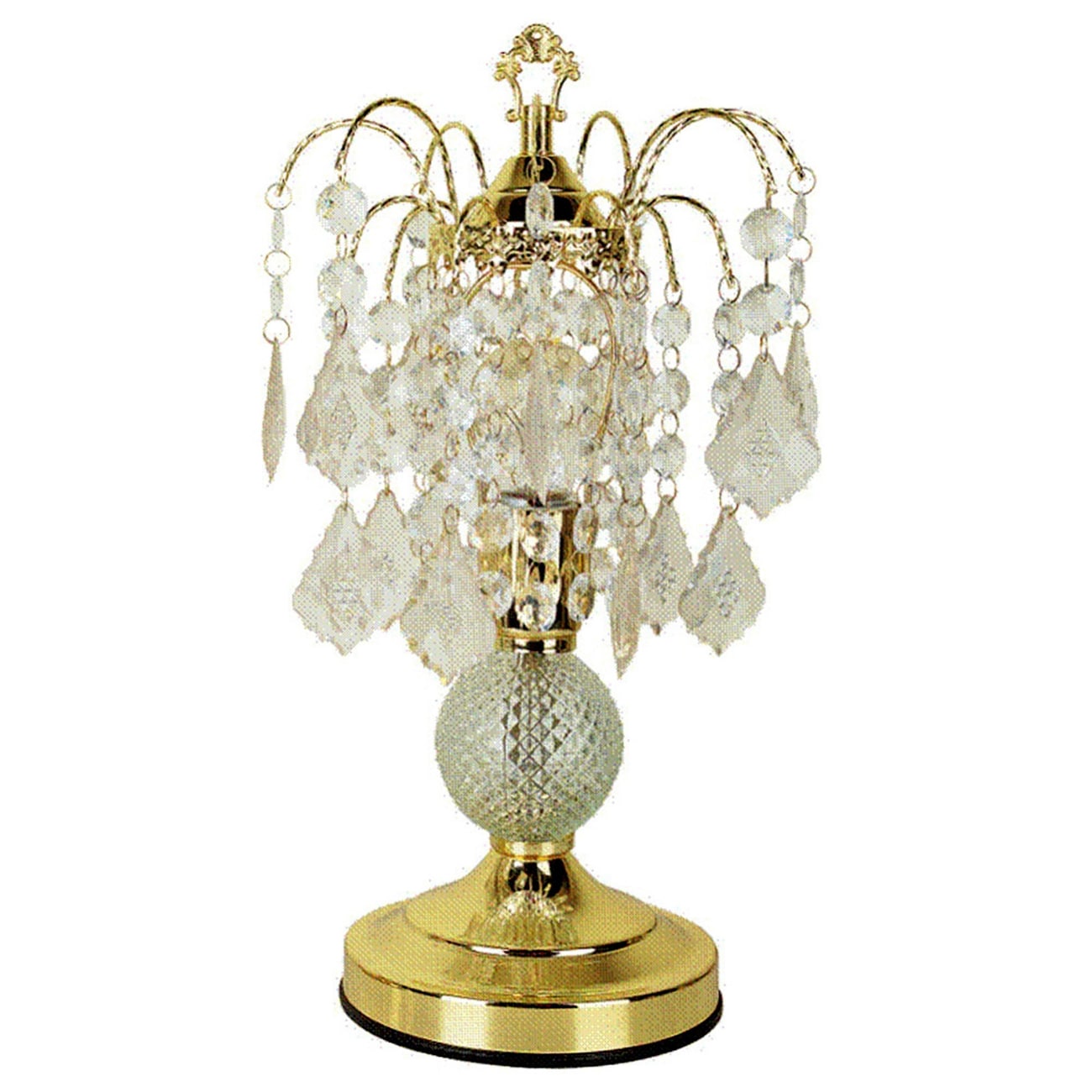 Grillig Geheim Verrijking HomeRoots Vintage Gold Glass Chandelier Table Lamp in the Table Lamps  department at Lowes.com