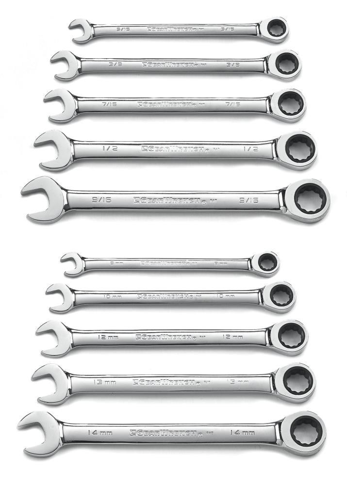 Metric Number of Points: 12-1 Each Ratcheting Box End Wrench Westward 9mm Full Polish Finish 10mm 
