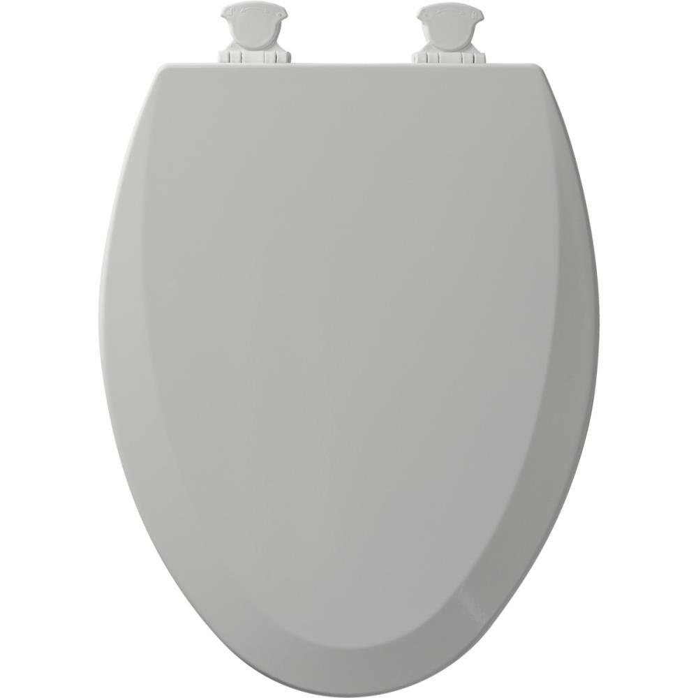 Closed Front Toilet Seat Slow Close Plastic STA-TITE Elongated Grey Gray BEMIS 