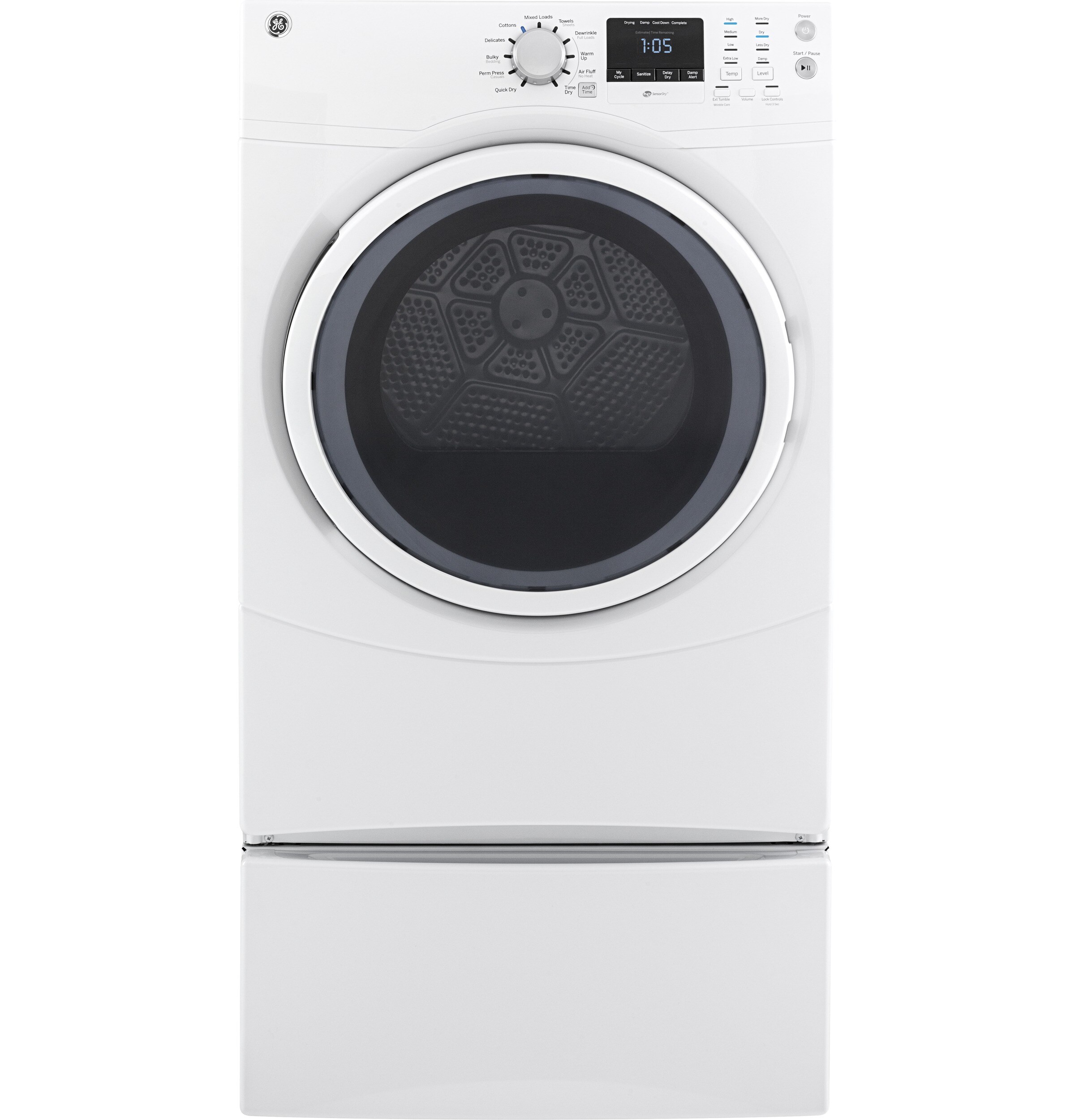 GE 7.5cu ft Stackable Electric Dryer (White) in the Electric Dryers department at