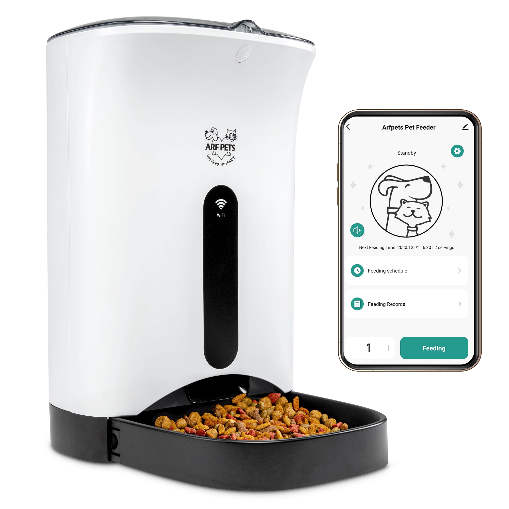 Work with App and Programmable Timer 8 Meals per Day 7L Auto Dog Feeder Dispenser with HD Camera for Voice and Video Recording Battery Back-up System Wi-Fi Enabled XiaZ Automatic Cat Feeder 