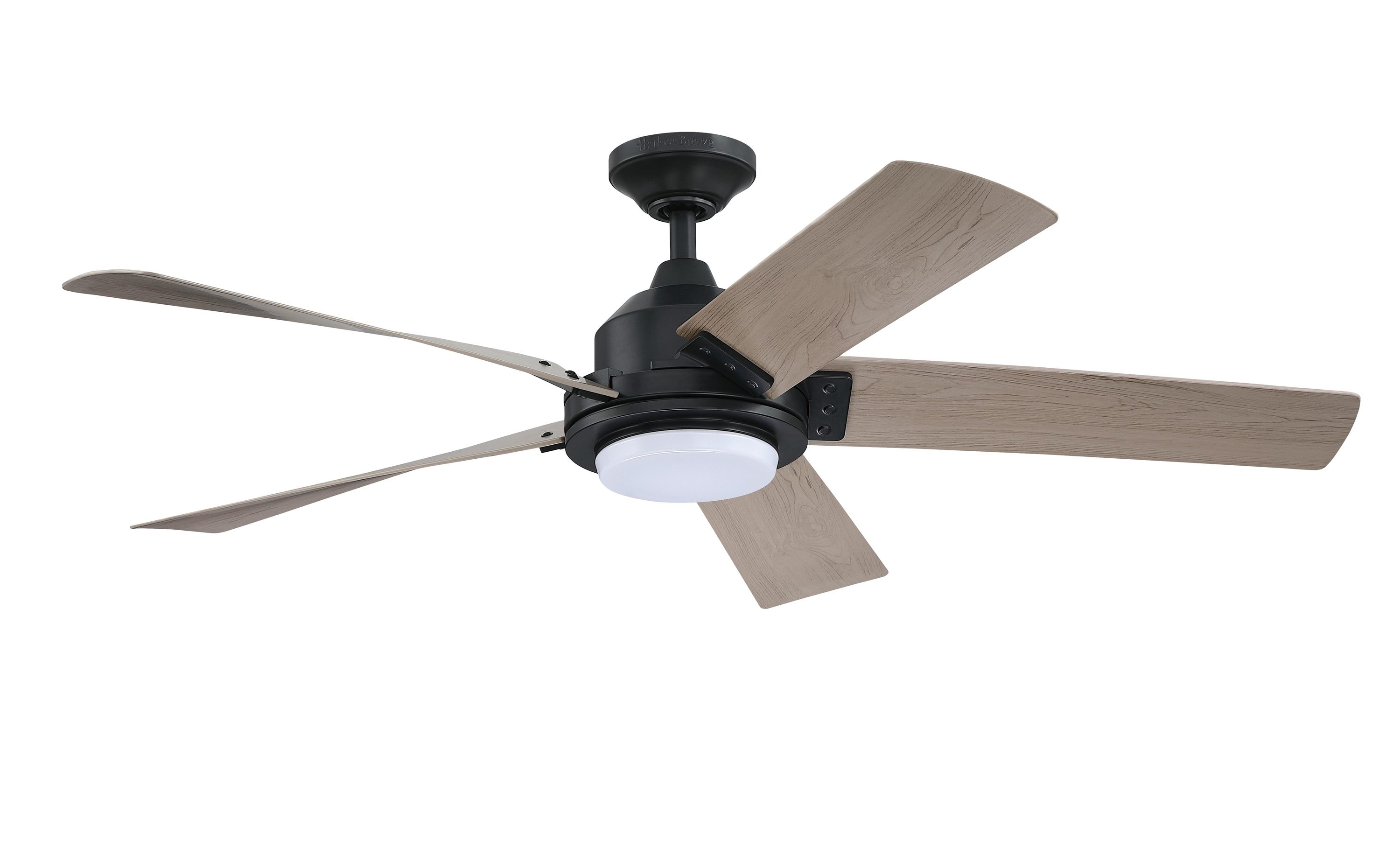 Ceiling Fan 52 Inch Indoor Reversible Blade Large Room Black Walnut Natural Iron 