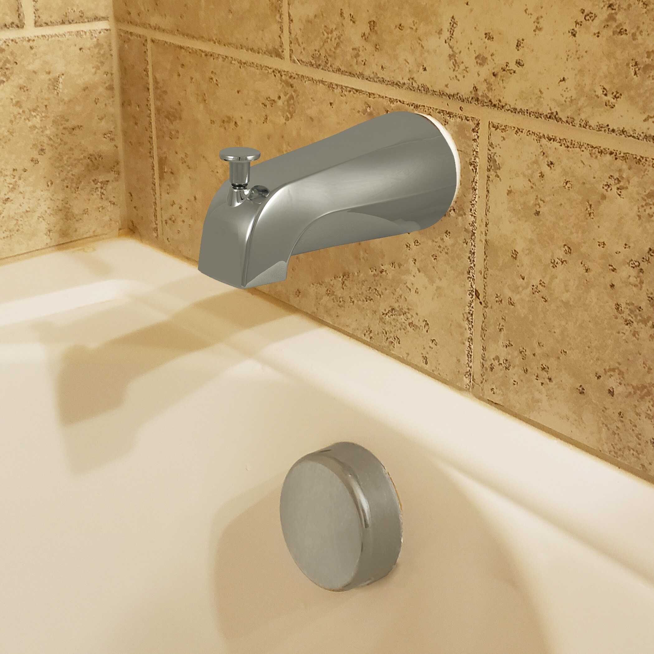 Brushed Nickel 1-Pack Bath Tub Spout with Diverter