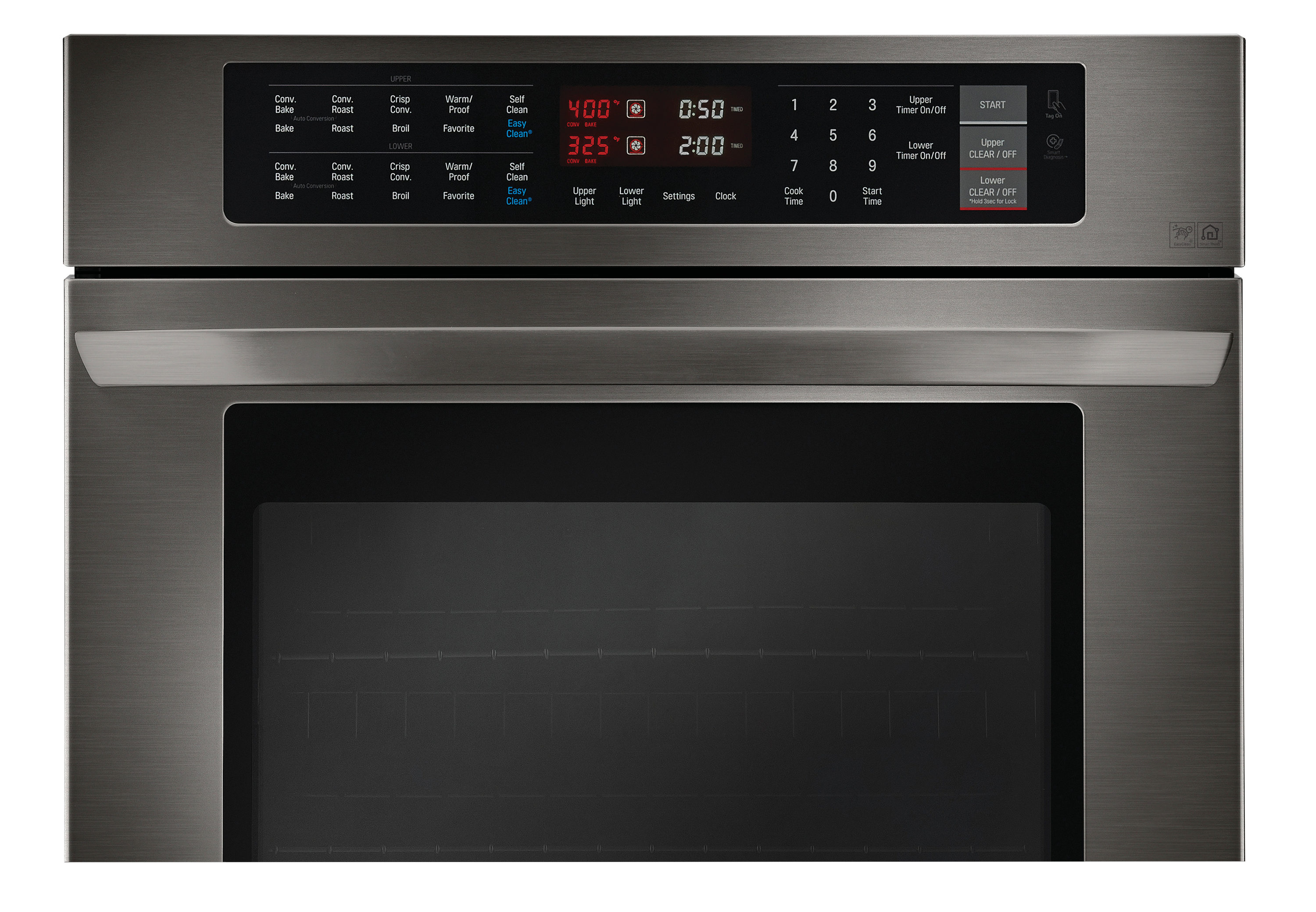 LG 30in SelfCleaning SingleFan Double Electric Wall Oven (Black