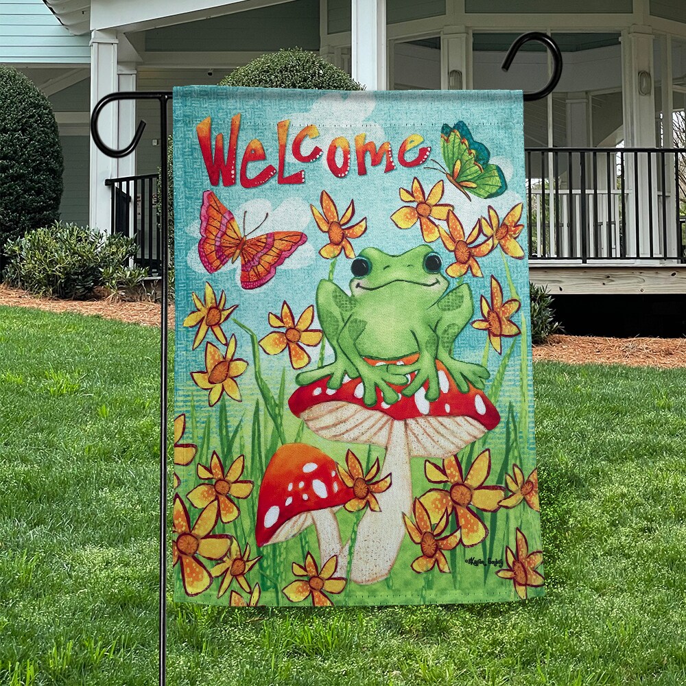 Details about   WELCOME TO MY PAD FROG 12.5" X 18" GARDEN FLAG 25-3040-24 RAIN OR SHINE SPRING 