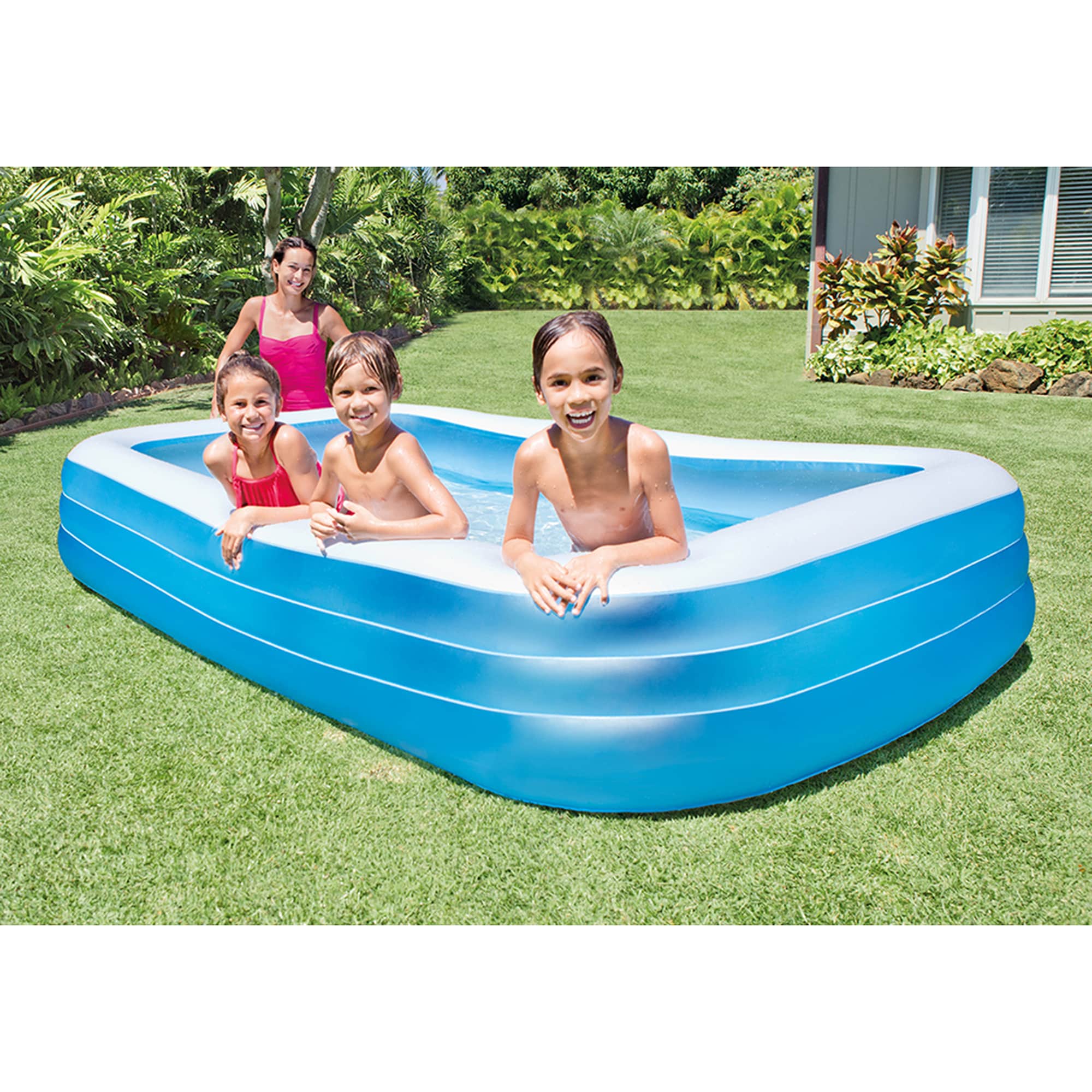 Rectangular Family Inflatable Outdoor Paddling Pool 6ft 11” X 4ft 4” 