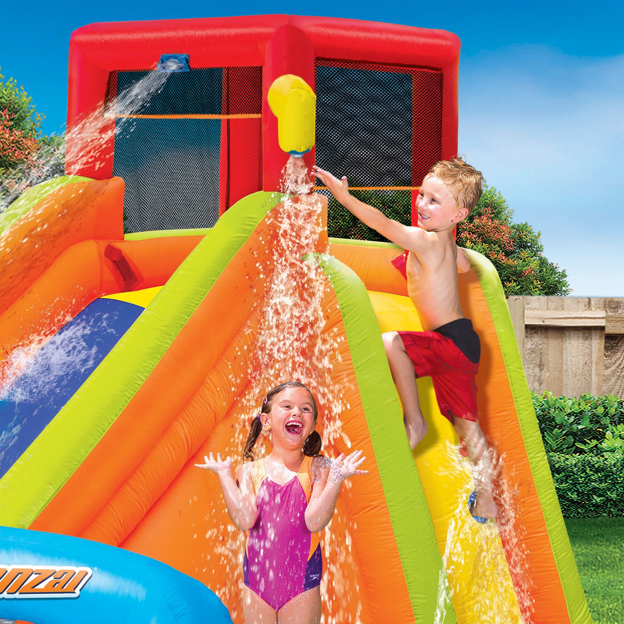 Kids Aqua Water Slide Sprinkler Soak Splash Spray Summer Fun Garden Lawn Game 