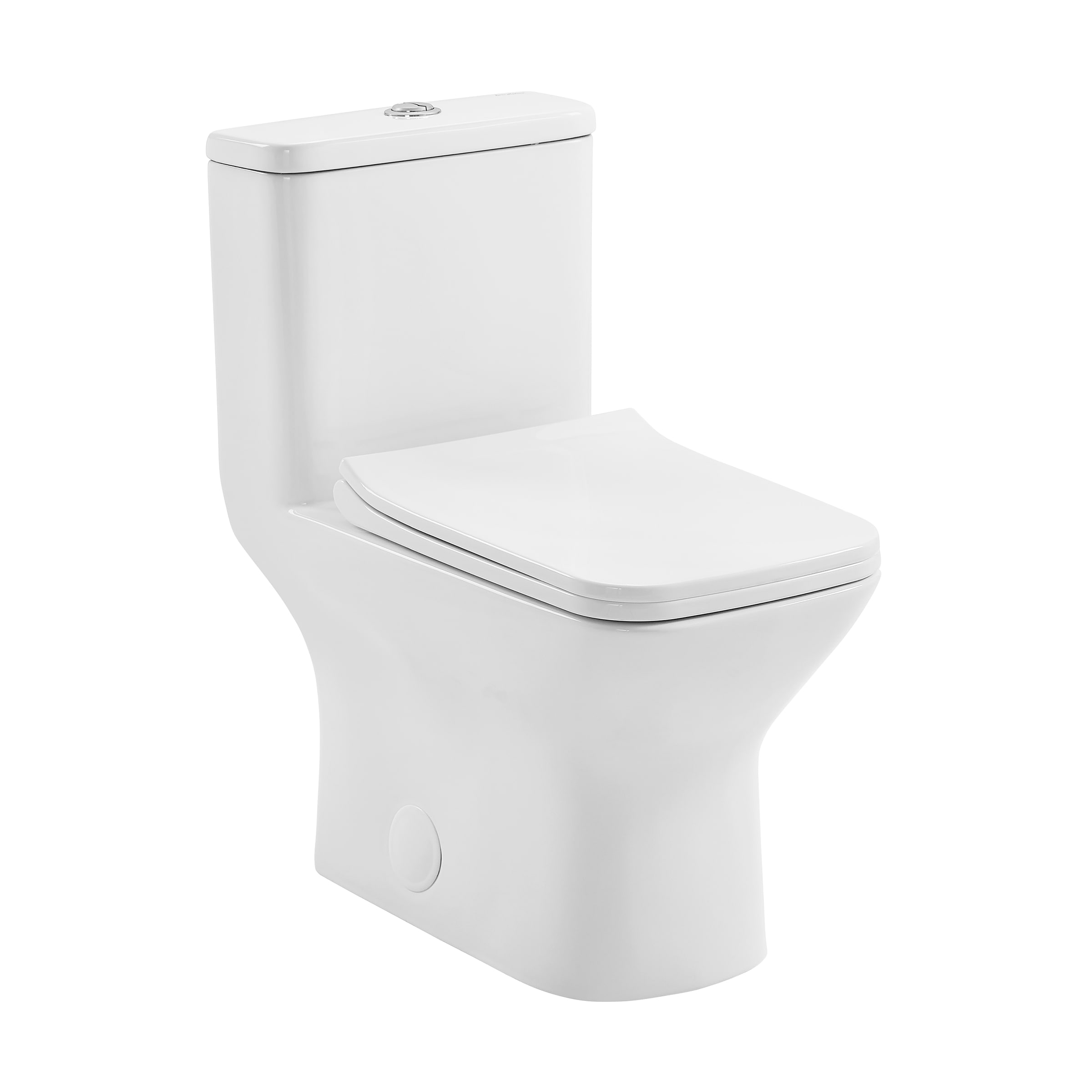 Round Rimless Close Coupled Toilet Free Soft Closing Seat Antibacterial Design 