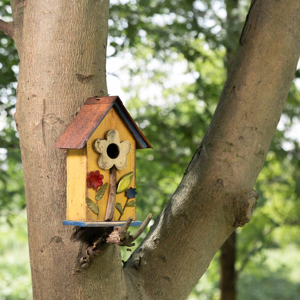 Glitzhome Wood Hanging Birdhouse for Outdoors
