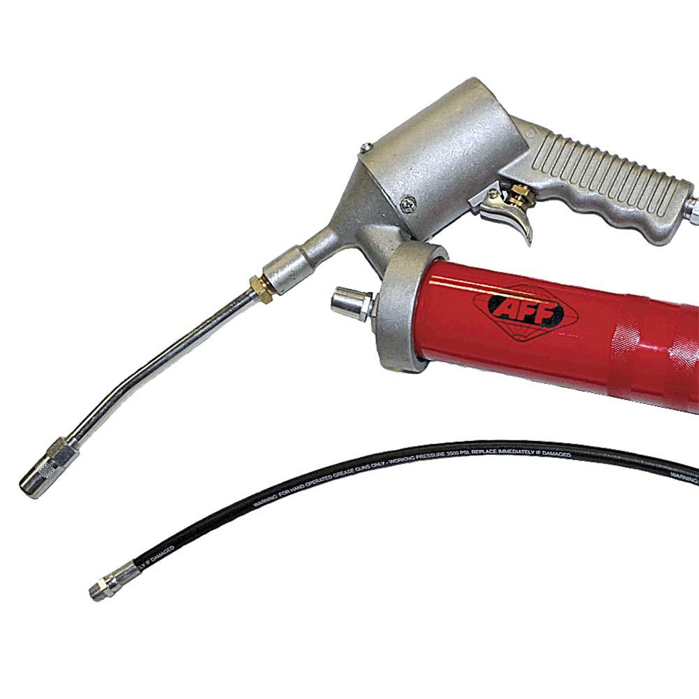 American Forge & Foundry Continuous Flow Heavy Duty Air Powered Grease Gun with Aluminum Head and Pistol Grip, 4,800