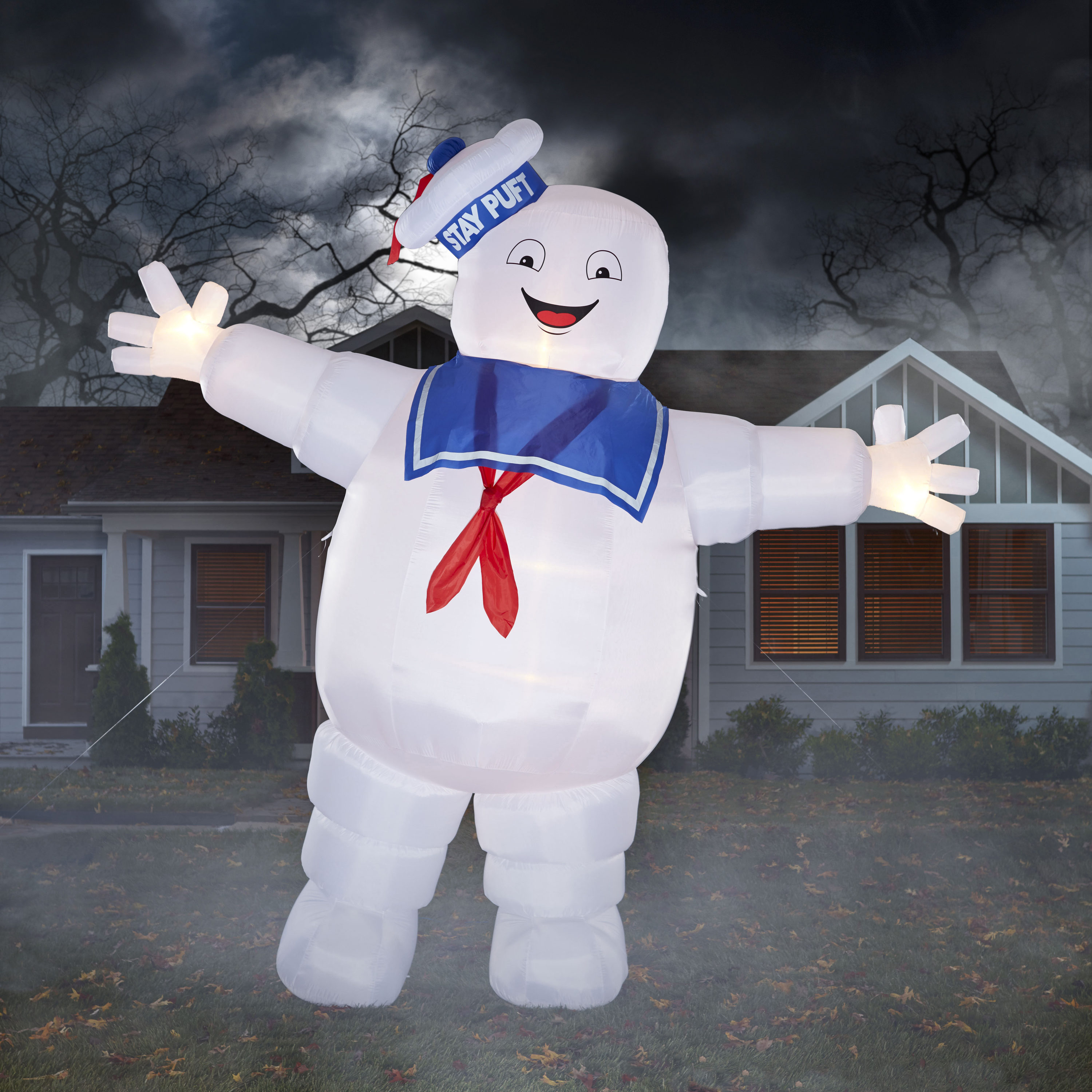 Stay Puft Marshmallow Man Inflatable Halloween Yard Decoration Airblown Out...