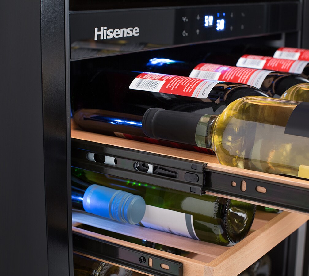 Hisense 46 Bottle Capacity Stainless Steel Dual Zone Cooling Built In Freestanding Wine Chiller In The Wine Coolers Department At Lowes Com