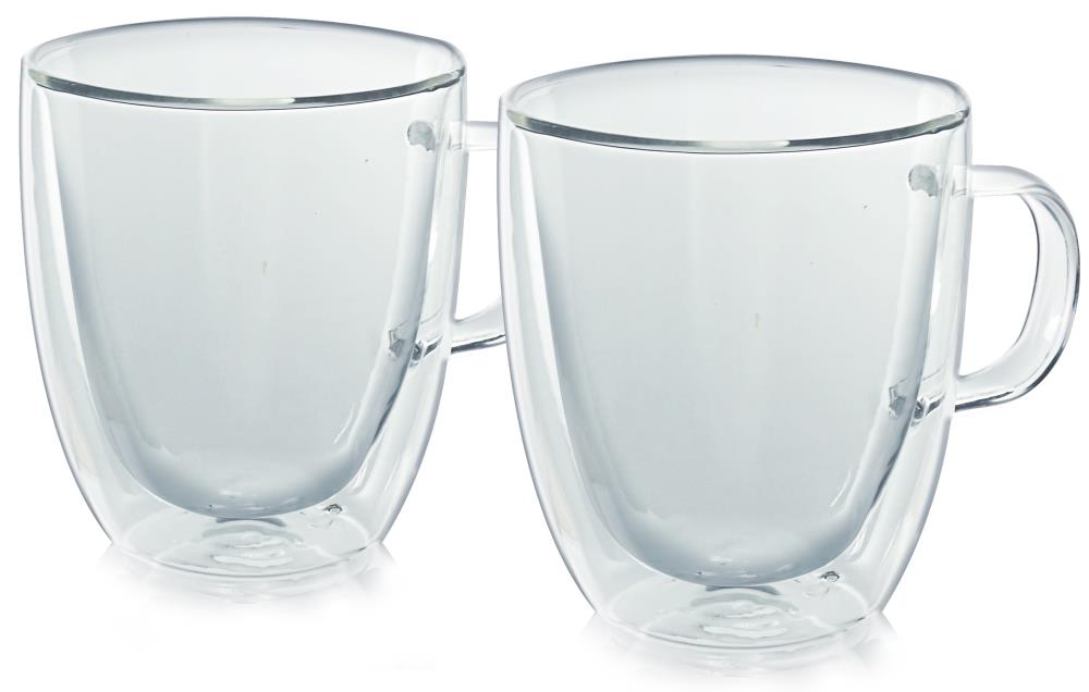 Casa Bellante Doublewall Glassware Tivoli Cafe Mug 2-Pack 12 Ounces Set of 2 