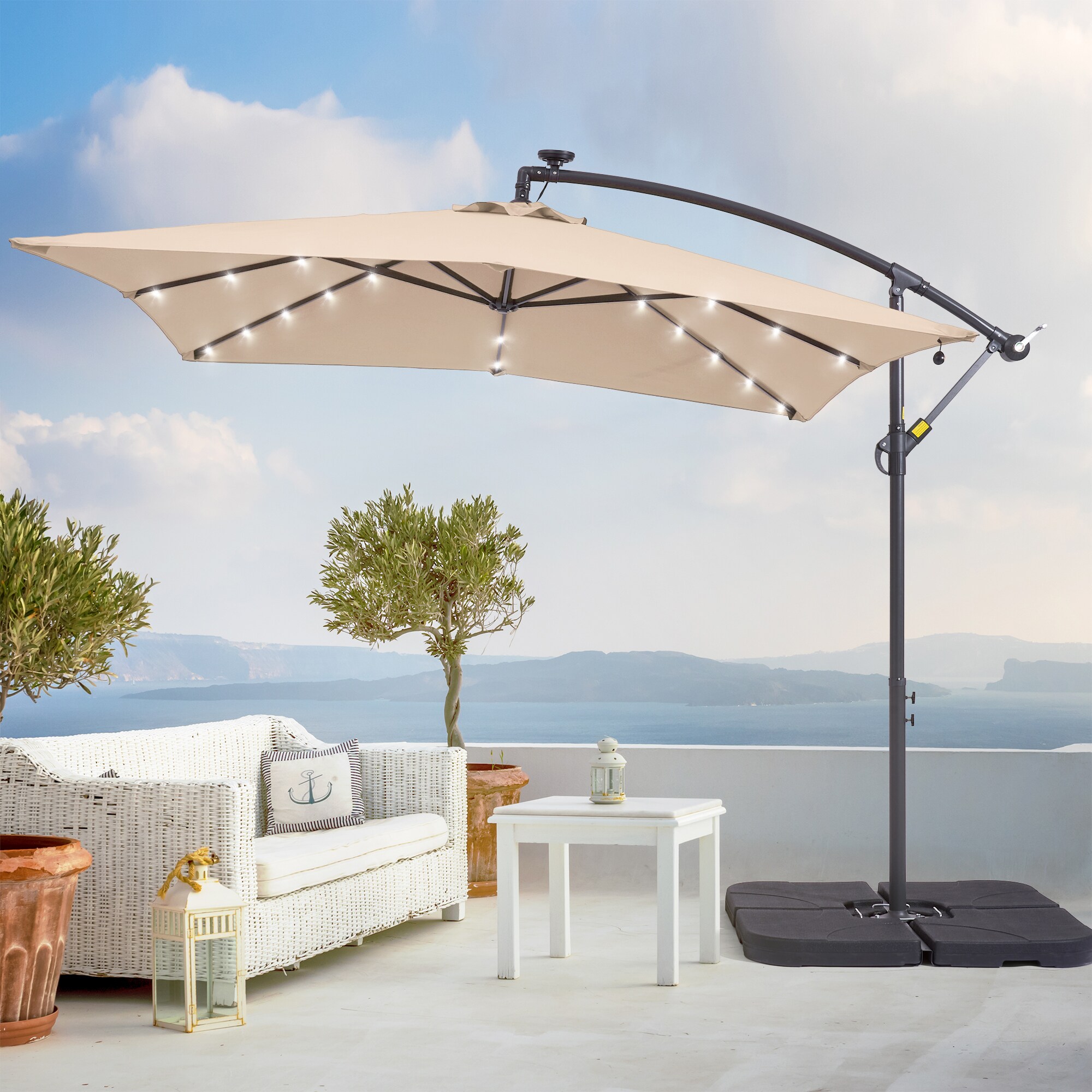 square led patio umbrella